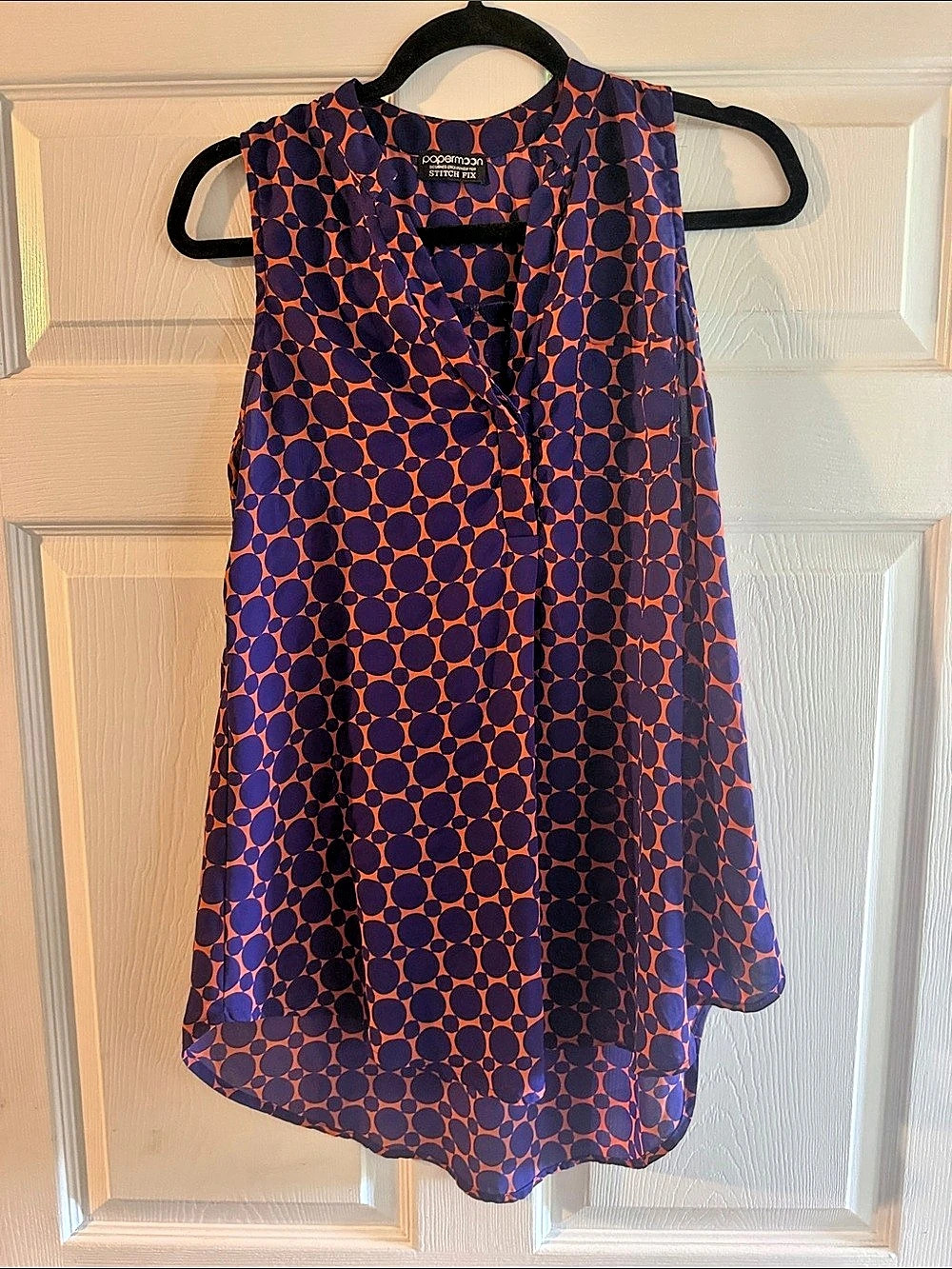 paper moon Designed Exclusively for Stitch Fix Geometric Blouse in Purple &